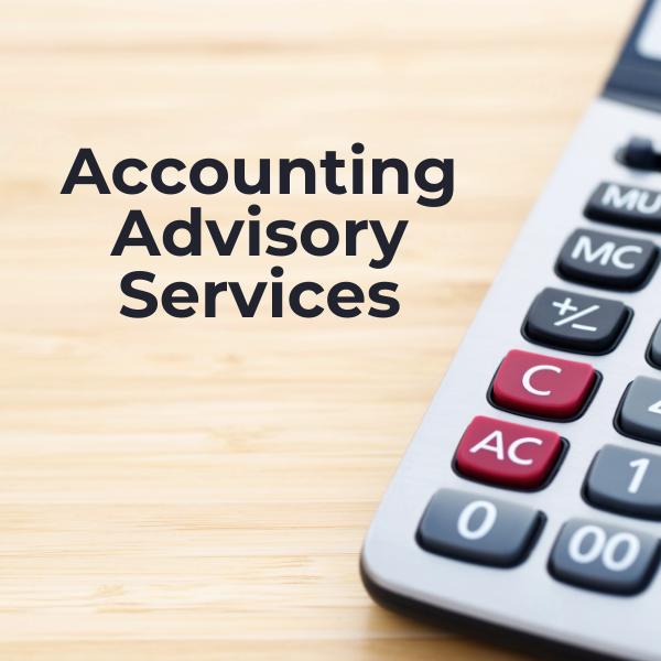 Calculator with accounting service text